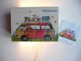 Lamp van het geboortekaartje Sebastiaan