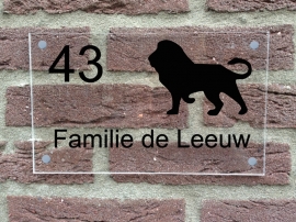 Naambord plexiglas  familienaam dierennaam