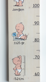 Groeimeter baby met geboortegegevens