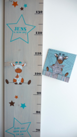 Groeimeter  van geboortekaartje kraamcadeau Jens