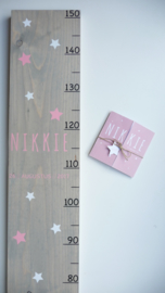 Groeimeter  van geboortekaartje uniek kraamcadeau Nikki
