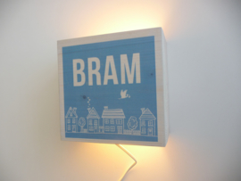 Lamp van het geboortekaartje gepersonaliseerd cadeau Bram