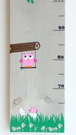 Groeimeter met naam oei ik groei uil meisje