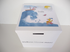 Geboortedoos naar aanleiding van geboortekaartje Fedde