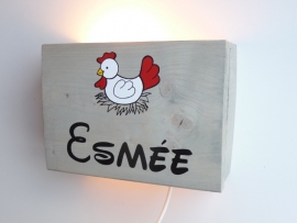 Lamp met naam kip