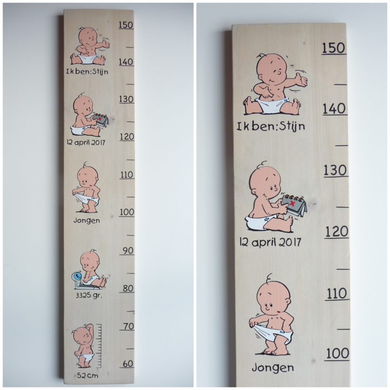 Groeimeter baby met geboortegegevens
