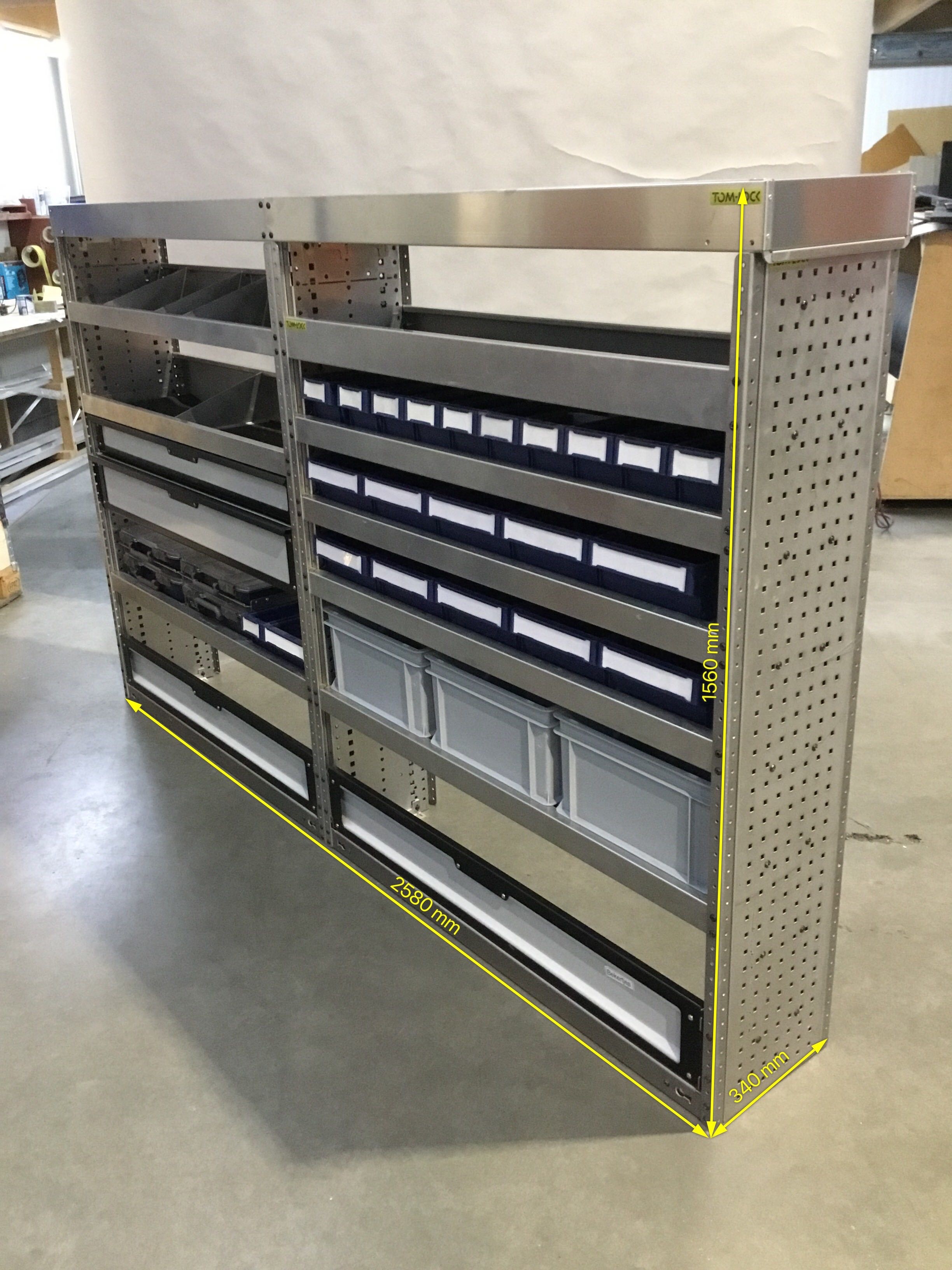 Aluminium TOM-LOCK bedrijfswagen inrichting GK-016