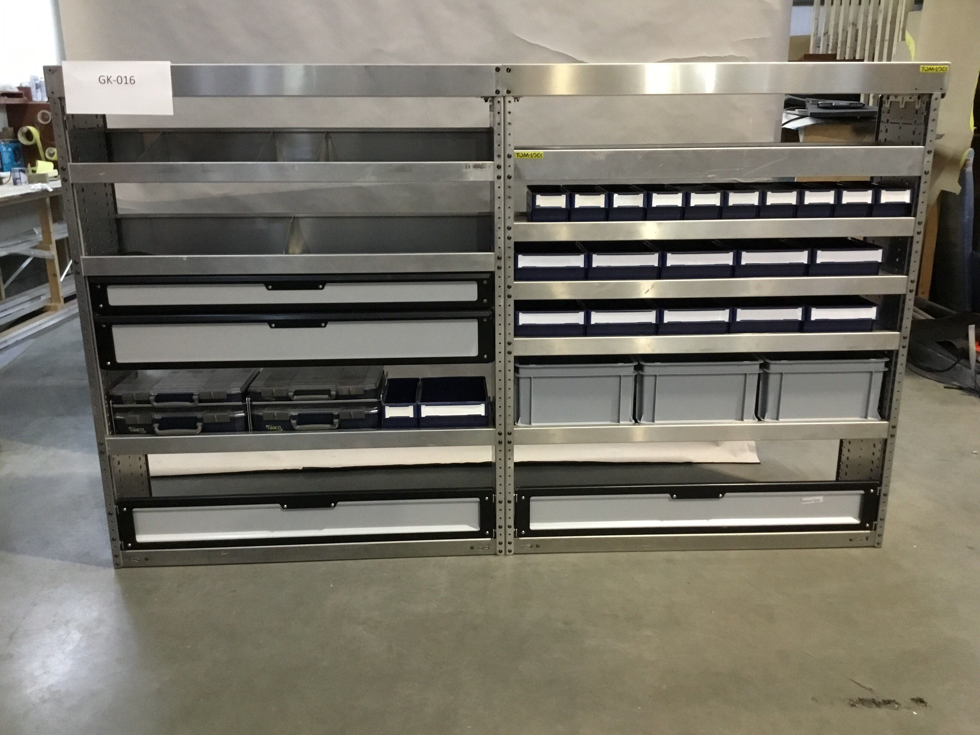 Aluminium TOM-LOCK bedrijfswagen inrichting GK-016