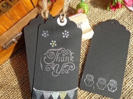Groot label boogjes  (9,5 x 4,5 cm/ 10 stuks)