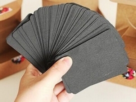 Blanco visitekaartjes zwart (100 kaartjes)