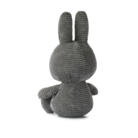 Nijntje - Miffy - Knuffel - Sitting - Corduroy - Grey - 23 cm