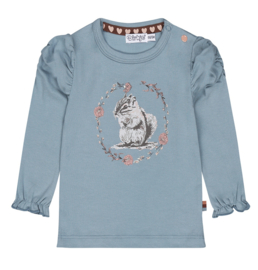 Dirkje - T-shirt - Mid - Blauw - Lange - Mouw - Konijn