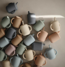Mushie - Siliconen - Oefenbeker - Cup - Rietje - Cambridge - Blue