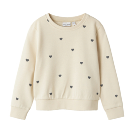 Name It - Sweater - Trui - Valba - Summer - Sand - Hartjes