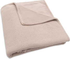 Jollein - Deken - Ledikant - 100x150cm -  Basic - Knit - Wild Rose/Fleece