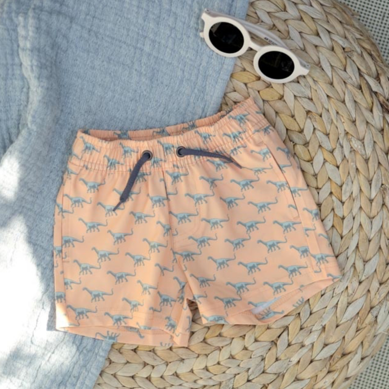 Dirkje - Jongens -  Zwemshort -  Oranje -  Dino