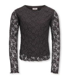 Only - Top - KOGLEIKA - Black Coffee - Kantdetail