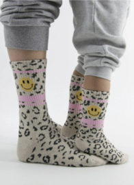 Ewers -Tennissokken -Panterprint met smiley - Sokken - Dames