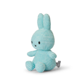 Nijntje - Miffy - Knuffel - Sitting  - Corduroy - Turquoise - 23 cm