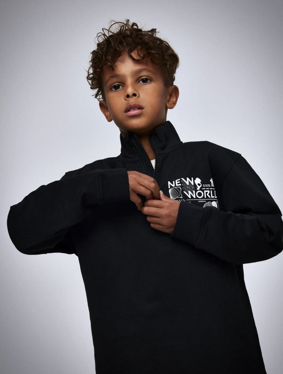 Name It - Zip - Sweater - Kimba - Zwart