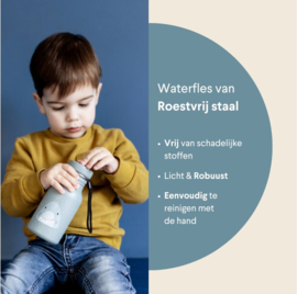 Trixie - Drinkfles - Mr. Shark - Haai - RVS waterfles - Lekvrij - 350ml - Blauw