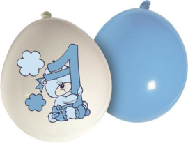 Ballonnen ''1 jaar'' Lichtblauw 25cm 20st