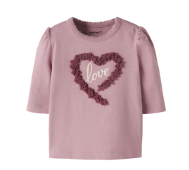 Name It - T-shirt - NBFNULLA - Love - Lila