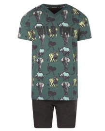 Charlie Choe - Pyjama - Shortama - Groen - Wildlife