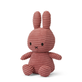 Nijntje - Miffy - Knuffel - Sitting - Corduroy - Dusty Rose - 23 cm