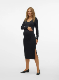 Mamalicious - Jurk - MLEVA - U-hals - Zwart
