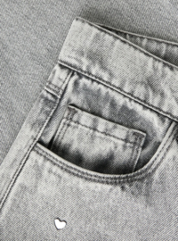 Name It - Broek - NKFROSE - Hartjes studs - Lichtgrijs