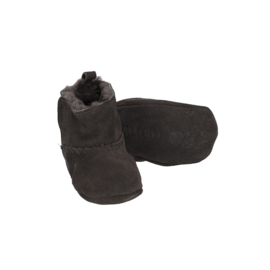 Leren - Baby - Schoentjes - Booties - Antraciet - 12/18 maanden