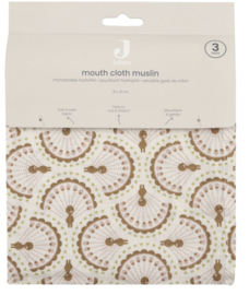 Jollein - Hydrofiel Monddoekje 31x31cm - Soft Plumes - 3 Stuks