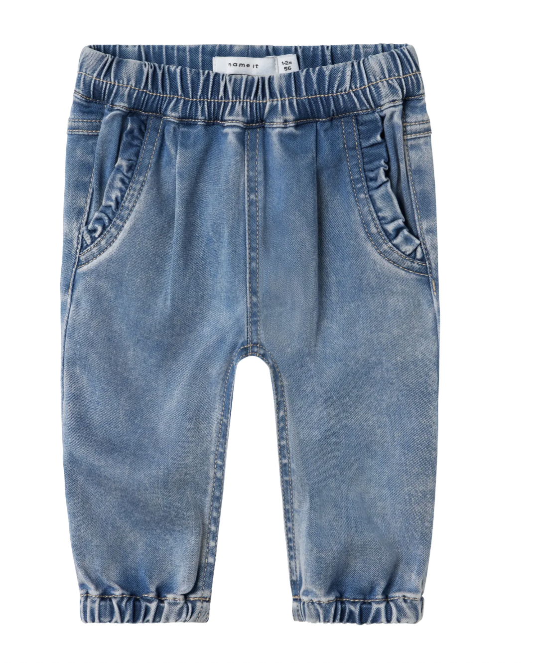 Name It - Broek - Rose - Frill Jeans - Medium Blue Denim
