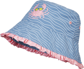 Playshoes - 2-in-1 - Zonnehoedje - Krabben - Blauw - Roze