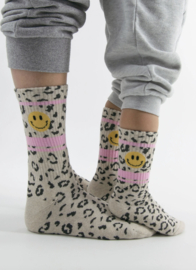 Ewers Sokken met Smiley en Panterprint – Trendy Meisjessokken van Zacht Katoen