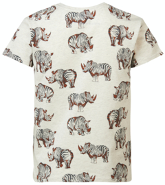 Noppies - T-shirt - Romney - Neushoorn - Oatmeal - Maat 104