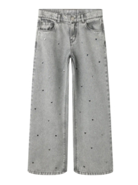 Name It - Broek - NKFROSE - Hartjes studs - Lichtgrijs
