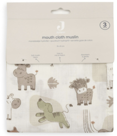 Jollein - Hydrofiel Monddoekje 31x31cm - Barn Buddies - 3 Stuks
