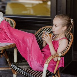 No Way Monday - Jumpsuit - 2-delige set - Fuchsia - Wide Leg