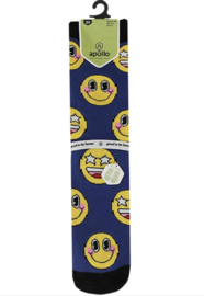 Apollo - Jongens - Sokken - Antislip - Smiley's - Blauw - 2-pack