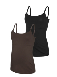 Mamalicious - MLKERRIE - Tops voor zwangerschap & borstvoeding - 2-pack - Hot Fudge Black