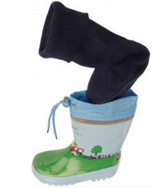 Playshoes - Fleece - Sokken - Navy  - Voor - Regenlaarzen