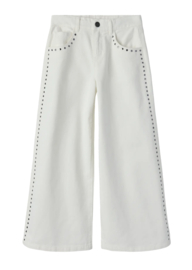 Name It - Broek - NKFBella - Wide Leg - Studs - Bright White