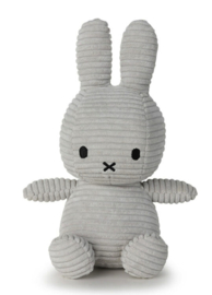 Nijntje - Miffy - Knuffel - Sitting - Corduroy - Soft - Grey - 23cm