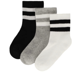 Apollo - Sokken - Sport - Baby - 3-pack - Zwart - Grijs - Wit