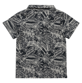 Dirkje - Blouse - Steel - Blauw - Bladeren