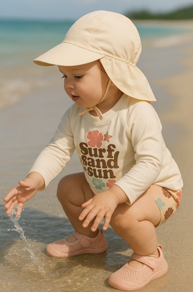 Lässig - UV - T-shirt - Bloemetjes - Surf - Sand - Sun - Wit - Sea salt
