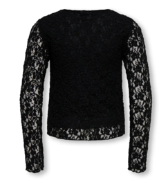 Only - Top - KOGLEIKA - Zwart - Kantdetail