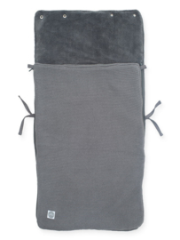 Jollein - Voetenzak - Groep 0+ 3/5 - Punts - Basic - Knit - Stone - Grey